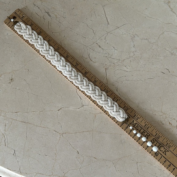 Vtg white micro bead braid choker vintage - Picture 5 of 8